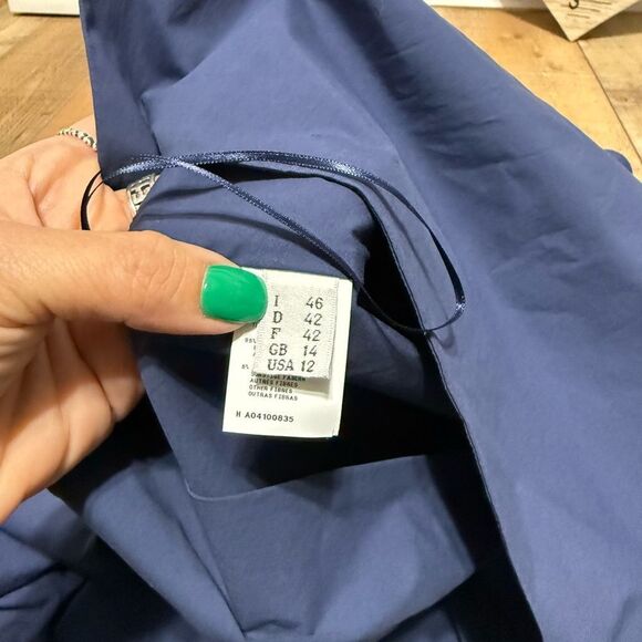 Boutique Moschino blue Ruffled Cotton Sleeveless Peplum Dress 12 - Picture 8 of 14